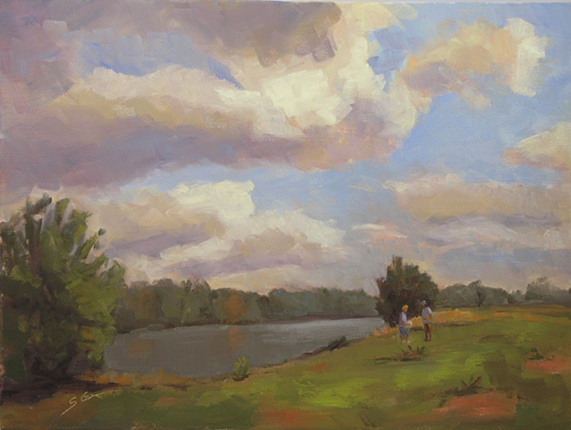 Sandy Cox, clouds, oil painting
