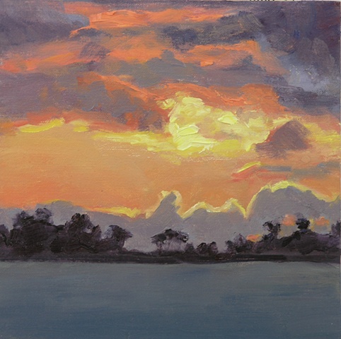 Sandy Cox, sunset, oil painter