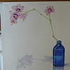 Orchids in Milk of Magnesia Bottle
