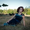 Blue back wrap dress
