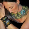 green collar and cuff