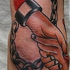 Shackled hands