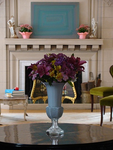 smooth stones and flowers