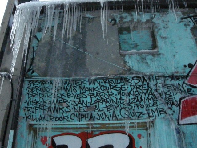 icicles in the alley