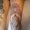 The beginning of Rebecca's leg