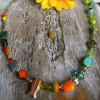 Half n' Half Choker in Orange and Green
