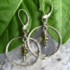 Deep Olive Crystal Loop Earrings
