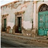 turquoise door