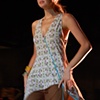 Turquoise zipper "wrap" dress.