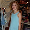Stunning tween, Holt, models a summer weight wool tunic and leggings.