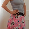 Vintage pink skirt paired with a skinny bamboo tank.