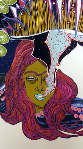 Double Ophelia detail (sea monster Ophelia with Corinthian eyes and migraine arc)