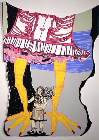 Girl and Baba Yaga's House are Still Together
