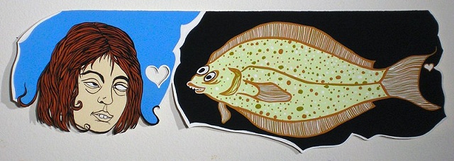 Girl and Flounder Communicate