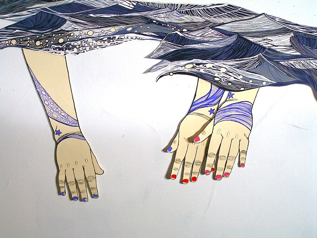 Falling for Salmon Ghosts (detail)