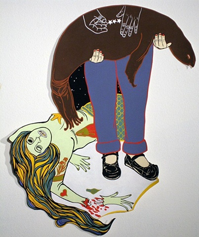 Sea Lion Pieta with Dead Mermaid