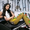 Alyne Fabregues at the Buell motorcycle