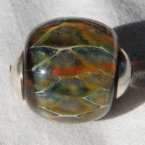 Sterling capped focal bead 
