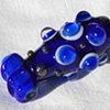 Cobalt blue double bead with raised dots