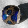 Capped blue and copper flush dot bead