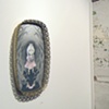 Sonya admiring a Shawn Roberts painting at Big Orbit Gallery.