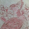 peacock 3/4 sleeve