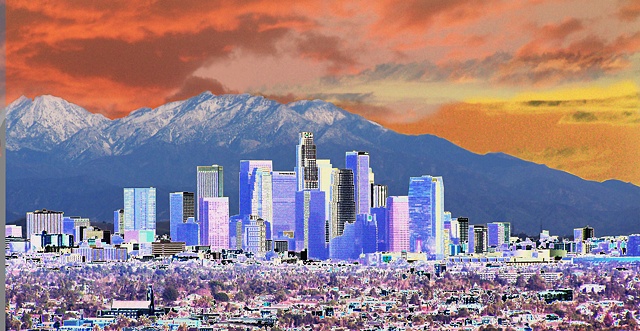 Solar Los Angeles 1/1/2011 a surreal image of Downtown Los Angeles