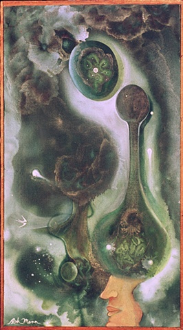 A painting inspired by reputation of being tabled as the Lamphead throughout the studios.