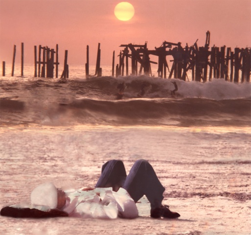 "Sunset surfing at the Cove"