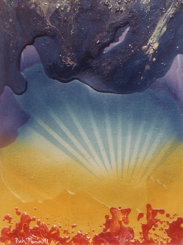 Enamel and spray can painting about our energies.