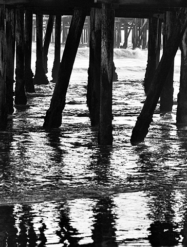 "Under the pier"