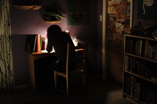 Wendy Studies in her Bedroom