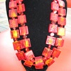 Orange square bead necklace