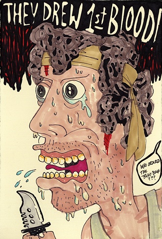 Collaboration, Drawing, Rambo, Stallone, Doug McQueen, Allison Hester