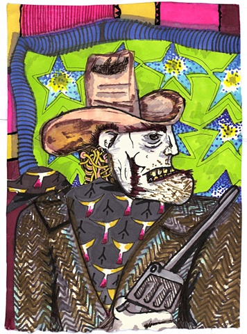 Collaboration, Drawing, Allison Hester, Eve Krawiec, Doug McQueen, Cowboy