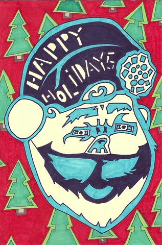 Happy HOlidays Allison Hester Santa