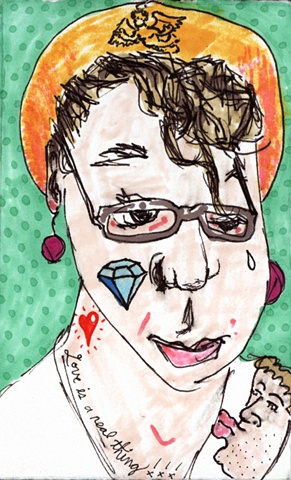 Collaboration, Drawing, Portrait, Eve Krawiec, Crisman Liverman, Doug McQueen, Allison Hester