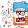 Sketchbook Study for Postcard "Canned Soup Ugly Face Spiral Eyes"