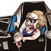 Allison and Mr. President in the Hot Rod El Camino
