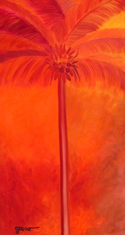 Red Orange Palm Tree