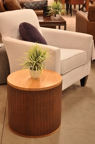 Tambour Table
Reclaimed barrel steel
Douglas fir