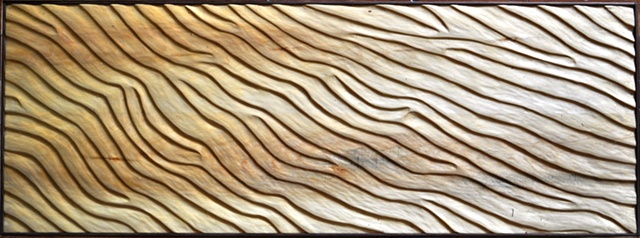 Yellow cedar carved beach panel