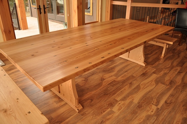 Dining Table and 2 benches
Reclaimed fir, oak pegs
Boswell, BC