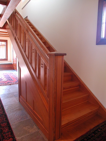 Stairs, Doulgas Fir and Walnut Inlays