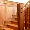 Stairs, Quartersawn Cherry and Pillowed Rosewood inlays