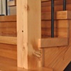 Timber Stairs, forged spindles, stone work, Detail
