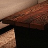 Coffee table, Reclaimed Douglas fir top, Powder coated steel base