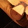 Coffee table, Douglas fir top, Powder coated steel base