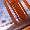 Dining chair Detail, Quartesawn Cherry and Rosewood inlays