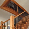 Timber Stairs, forged spindles, stone work